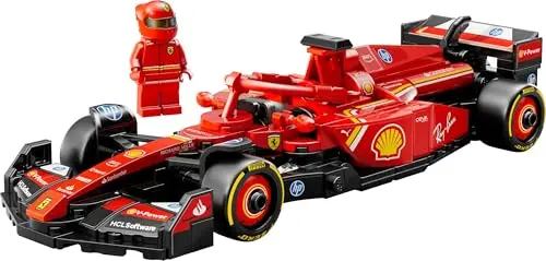 LEGO Speed Champions Coche de Carreras Ferrari SF-24 F1 de Juguete, Maqueta de Vehículo Rojo de Fórmula 1 y Minifigura de Piloto para Coleccionar, Regalo para Niños y Niñas de 10 Años o Más 77242