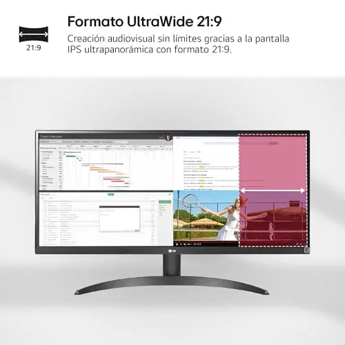 LG 29WQ500-B - Monitor Ultrawide, Panel IPS, 29", (2560x1080), 21:9, 100 Hz, 5ms, Clasificación E, HDR10 +, Tecnología AMD FreeSync, Black Stabilizer, Gris