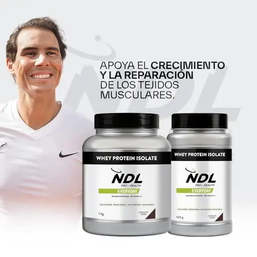 NDL Pro-Health Whey Protein Isolate – Proteína isolada, Tonifica y aumenta la masa muscular, Mejora tus entrenamientos, Alto en proteínas, Bajo en grasas – Chocolate fusion – 500 GR – 15 tomas