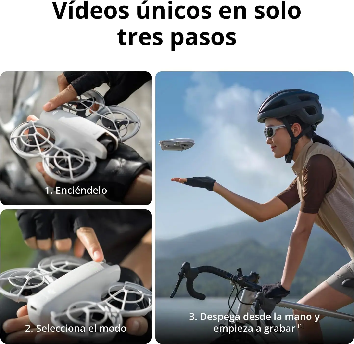 Pack DJI Neo Vuela Más, Mini dron con cámara 4K UHD para Adultos, 135 g dron Que te Sigue, despega Desde la Mano, Seguimiento de Objetivos por IA, QuickShots, con RC-N3 y 3 baterías