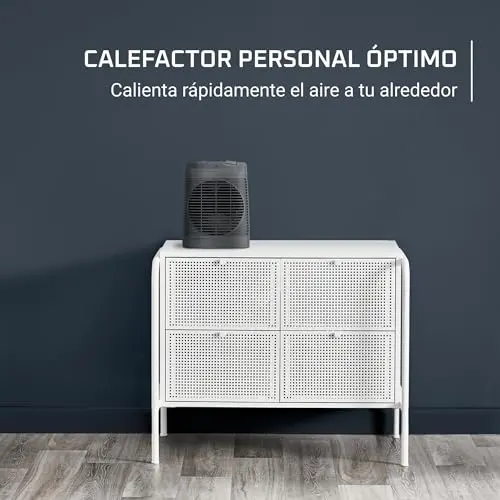 Rowenta Comfort Compact - Calefactor bajo consumo 2000 W, 2 velocidades, termostato mecánico función anti-heladas, función Silence 44 dBA, modo Eco, ventilador aire frío, fácil transporte, SO2320