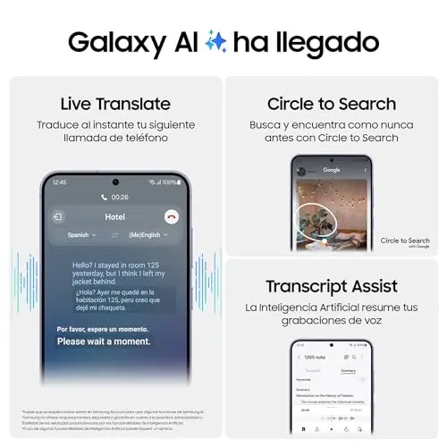 Samsung Galaxy S24 y Cargador 45W, Teléfono Móvil con IA, Smartphone Android, 8 GB RAM, 128 GB Almacenamiento, Cámara 50MP, Batería Larga Duración, Amarillo Amber (Versión Española)