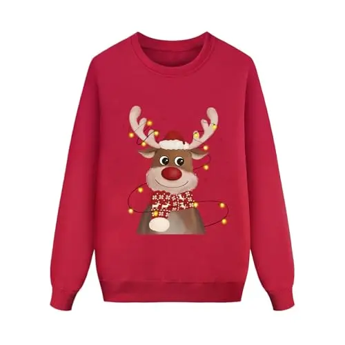 Sudadera Navideña Familiarses Suéter Familia Invierno Jersey Navideño Familiars Manga Larga Pullover mujer Hombres Niños Niña Chica Chico Christmas Jumper Blusas Cuello Redondo Talla Grande mujer