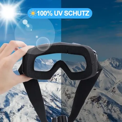 VSIFEHSO Gafas de Sol Esquí Máscara Gafas Esqui Gafas de Motocross con Protección UV para Snowboard Esquí, Skating y Otros Deportes de Nieve para Hombres/Mujeres/Jóvenes